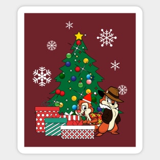 Chip N Dale Around The Christmas Tree Sticker